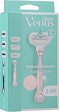 Düfte, Parfümerie und Kosmetik Rasierer mit 3 Ersatzklingen - Gillette Venus RoseGold Extra Smooth Sensitive