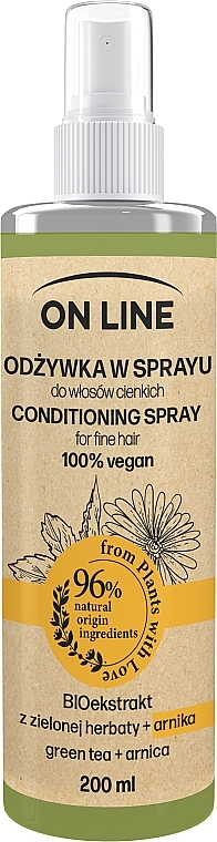 Haarwachstum stimulierendes Spray mit grünem Tee und Arnika - On Line Green Tea + Arnika Conditioning Spray — Bild N1