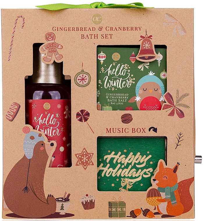 Körperpflegeset - Accentra Hello Winter Gingerbread & Cranberry Bath Set  — Bild N1