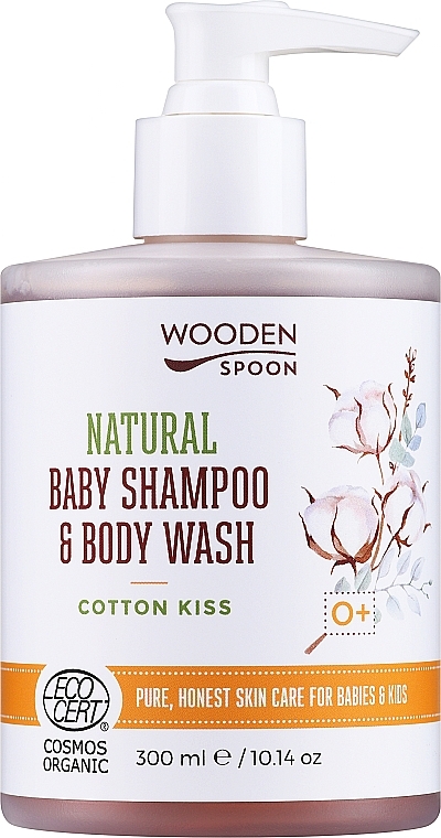 Shampoo-Körpergel für Babys mit Baumwolle - Wooden Spoon Natural Baby Shampoo & Body Wash Cotton Kiss — Bild N1