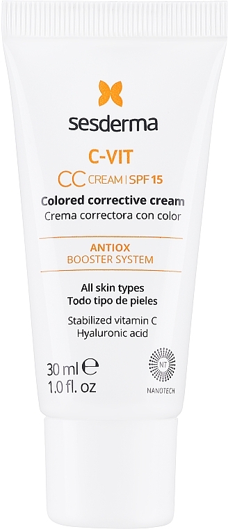 CC Creme mit Antioxidantien, Hyaluronsäure und Vitamin C LSF 15 - SesDerma Laboratories C-VIT CC Cream SPF15