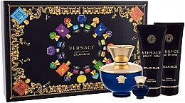 Düfte, Parfümerie und Kosmetik Versace Pour Femme Dylan Blue - Duftset (Eau de Parfum 100ml + Eau de Parfum Mini 5ml + Duschgel 100ml + Körperlotion 100ml)