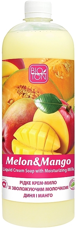 Flüssige Cremeseife Melone und Mango - Bioton Cosmetics Active Fruits "Melon & Mango" Soap — Bild N2