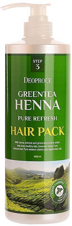 Haarmaske mit grünem Tee und Henna - Deoproce Green Tea Henna Pure Refresh Hair Pack — Bild N1