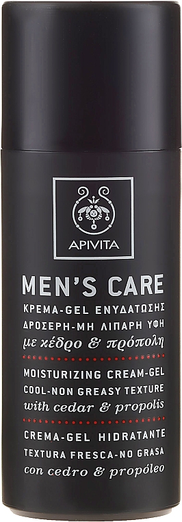 Feuchtigkeitsspendendes Gesichtscreme-Gel mit Zeder und Propolis - Apivita Men Men's Care Moisturizing Cream-Gel With Cedar & Propolis — Bild N2
