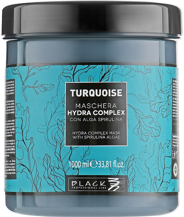 Regenerierende feuchtigkeitsspendende Haarmaske mit Spirulina - Black Professional Line Turquoise Hydra Complex Mask — Bild N3