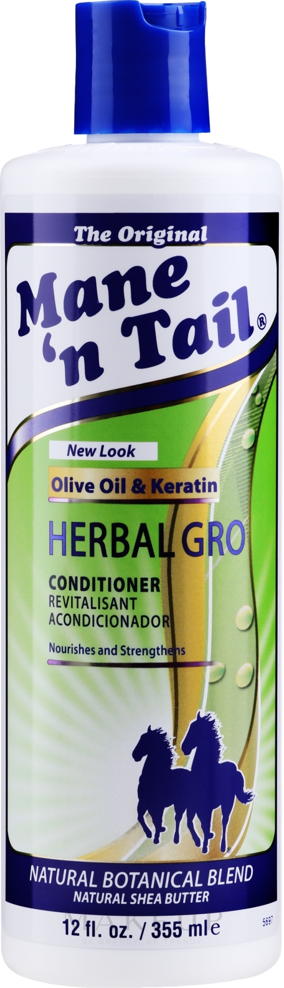 Conditioner mit Olivenöl und Keratin - Mane 'n Tail The Original Herbal Gro Conditioner — Bild 355 ml