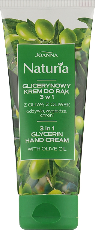 3in1 Weichmachende Handcreme mit Olivenöl und Glyzerin - Joanna Naturia — Bild N1