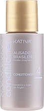 Keratin-Haarglättungs-Kit für Brünetten - Kativa Alisado Brasileno Straighten Brunette (Pre-Shampoo 15ml + Haarmaske 150ml + Shampoo 30ml + Conditioner 30ml + Pinsel 1 St. + Einweg-Handschuhe) — Bild N3