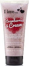 Düfte, Parfümerie und Kosmetik Körperpeeling mit Erdbeeren und Sahne - I Love Strawberries & Cream Exfoliating Shower Smoothie