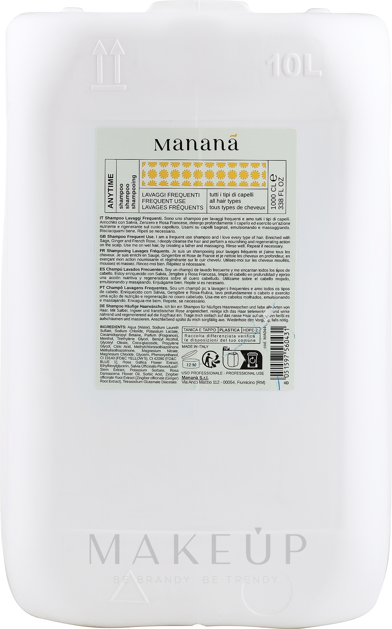 Haarshampoo - Manana Anytime Shampoo — Bild 10000 ml