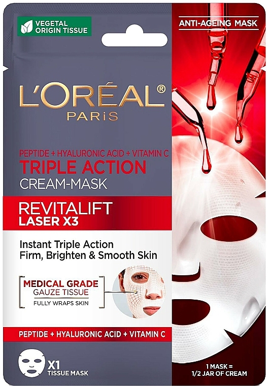 Anti-Aging-Gesichtsmaske mit dreifacher Wirkung - L'Oreal Revitalift Laser X3 Cream-Mask — Bild N1