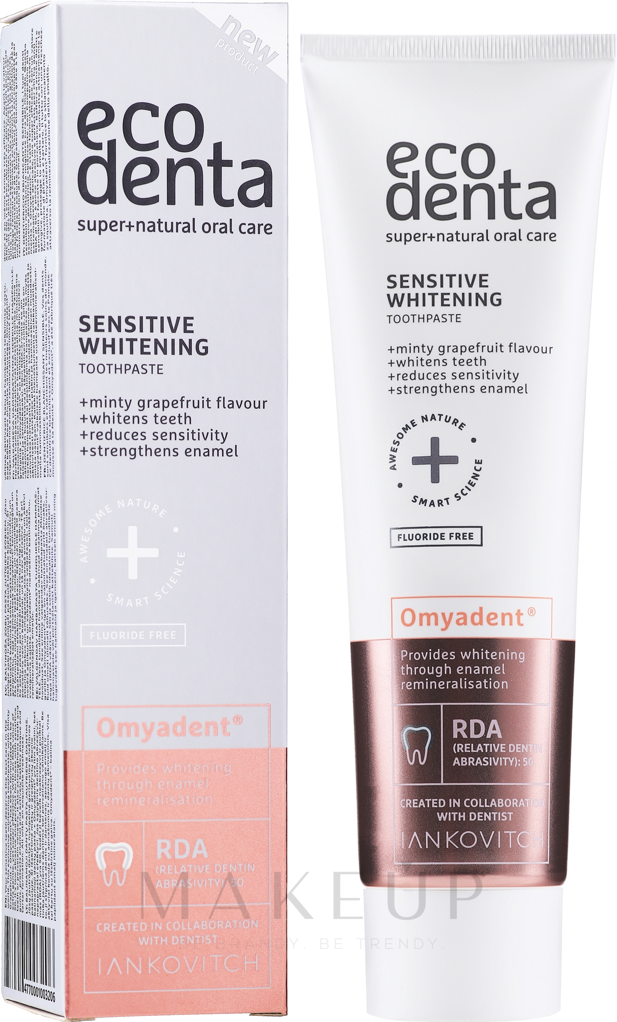 Aufhellende fluoridfreie Zahnpasta für empfindliche Zähne - Ecodenta Sensitive Whitening Toothpaste — Bild 100 ml