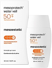 Sonnenschutzemulsion für das Gesicht - Mesoestetic Mesoprotech Water Veil SPF 50+  — Bild N2