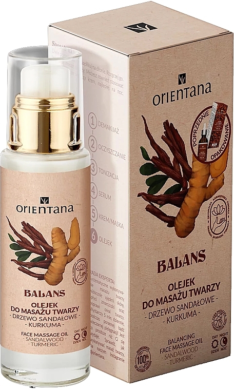 Massageöl für das Gesicht mit Sandelholz und Kurkuma  - Orientana Sandalwood Turmeric Balancing Face Massage Oil  — Bild N3