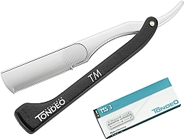 Klappbarer Friseurrasierer mit 10 auswechselbaren Klingen - Tondeo M-Line Razor + 10 TCR Blades — Bild N2