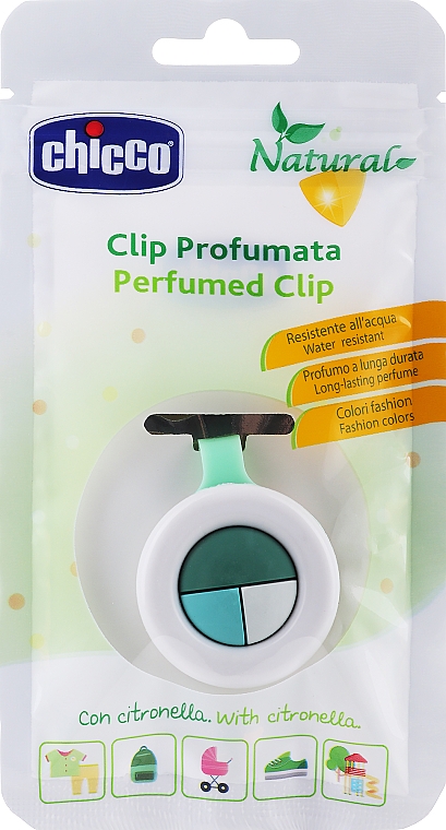 Aromatischer Anti-Mücken Clip grün-blau-weiß - Chicco Perfumed Clip — Bild N1