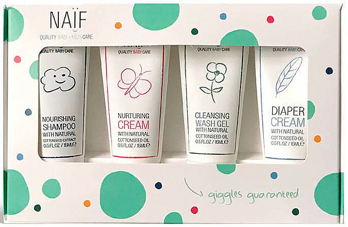 Körperpflegeset - Naif Baby Kit (Shampoo 15ml + Creme 15ml + Creme 15ml + Duschgel 15ml) — Bild N1