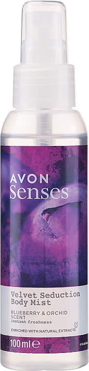 Körpernebel Blaubeere und Orchidee - Avon Senses Velvet Seduction Body Mist — Bild N1