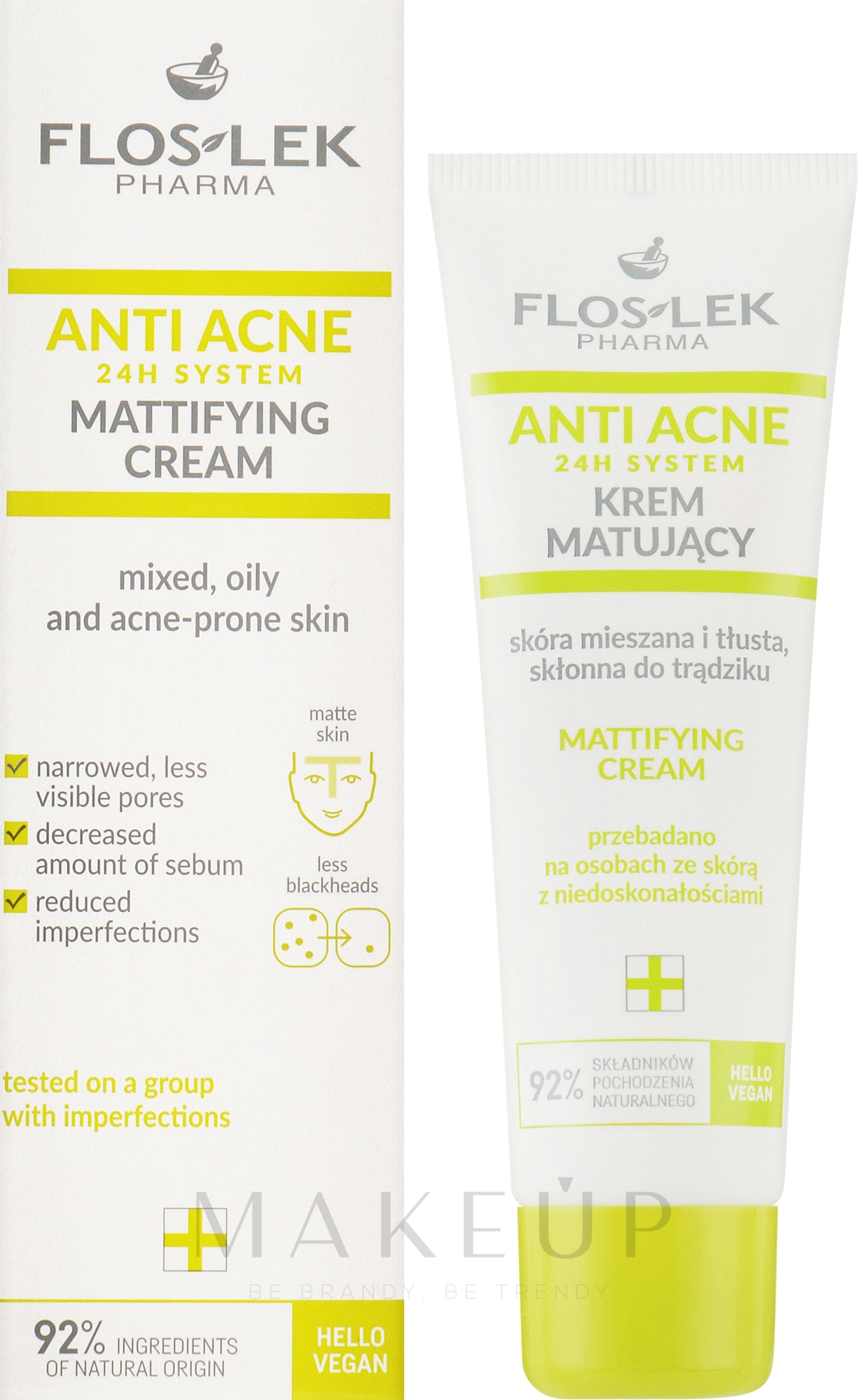 Gesichtscreme - Floslek Mattifying Mixed Oily And Acne-prone Skin Cream — Bild 50 ml