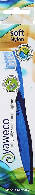 Zahnbürste mit auswechselbaren Borsten blau - Yaweco Replaceable Head Toothbrush Soft Nylon — Bild N1