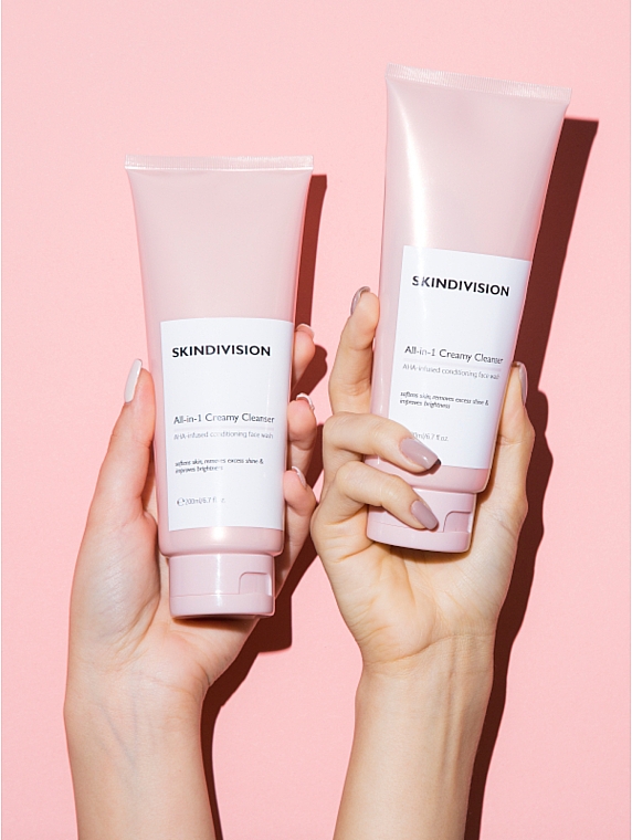 Gesichtsreinigungscreme-Schaum mit Gurkenextrakt, Kokosnuss- und Süßmandelöl - SkinDivision All-in-1 Creamy Cleanser — Bild N2