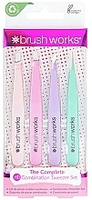 Düfte, Parfümerie und Kosmetik Kombination Pinzetten-Set pastellfarbe - Brushworks The Complete HD Combination Tweezer Set Pastel