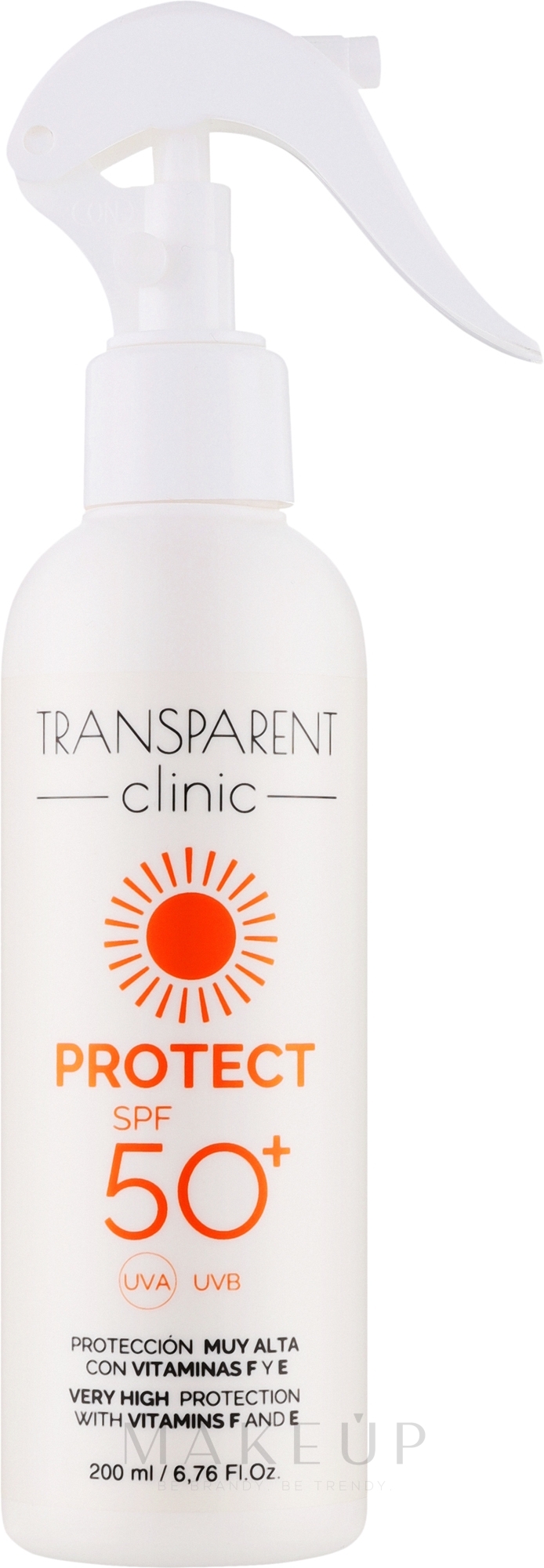 Sonnenschutzspray für den Körper - Transparent Clinic Protect SPF50+ — Bild 200 ml