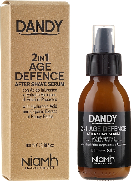 2in1 Anti-Aging After Shave Serum mit Hyaluronsäure - Niamh Hairconcept Dandy 2 in 1 Age Defence Aftershave Serum — Bild N1