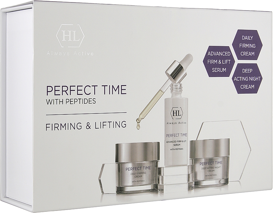 Gesichtspflegeset - Holy Land Cosmetics Perfect Time Kit (Serum 30ml + Tagescreme 50ml + Nachtcreme 50ml) — Bild N1