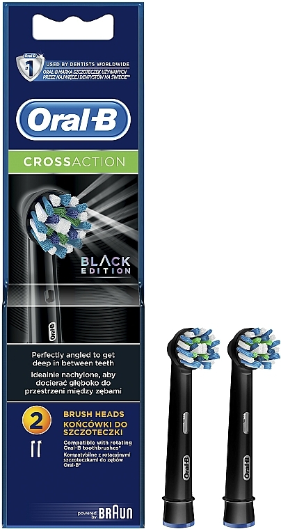 Austauschbare Zahnbürstenköpfe für elektrische Zahnbürste Cross Action CA EB50 Black Edition - Oral-B — Bild N1