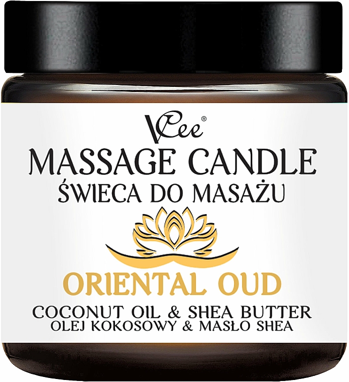 Massagekerze Oriental Oud - VCee Massage Candle Oriental Oud Coconut Oil & Shea Butter — Bild N1