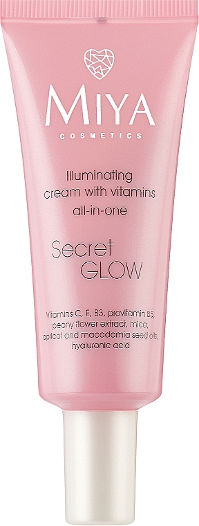 Aufhellende Creme für Augen, Gesicht und Dekolleté mit Vitamin C, E und B3, Provitamin B5 und Hyaluronsäure - Miya Cosmetics Secret Glow — Bild N1