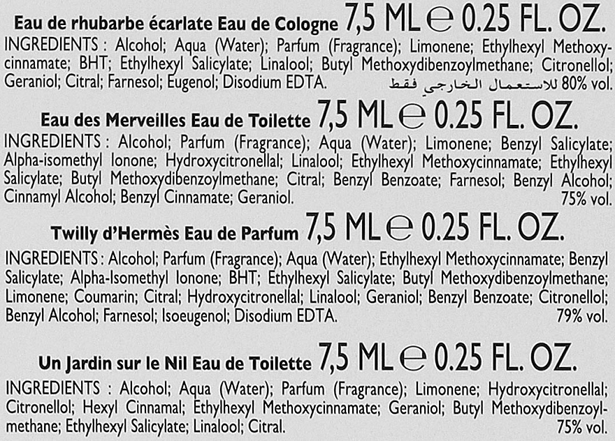 Hermes Miniature Fragrance Set - Duftset (Eau de Parfum Mini 2x7,5ml + Eau de Toilette Mini 7,5ml + Eau de Cologne Mini 7,5ml) — Bild N3