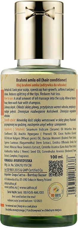 Haaröl - Sattva Brahmi Amla Hair Oil — Bild N2