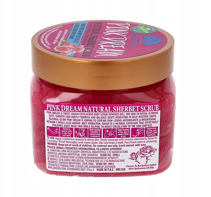 Natürliches Peeling-Sorbet Rosa Traum - Wokali Natural Sherbet Scrub Pink Dream — Bild N1