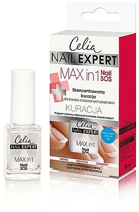 Konzentrierte Nagelbehandlung für stark beschädigte Nägel - Celia Nail Expert Max in 1 — Bild N1