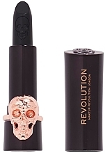 Düfte, Parfümerie und Kosmetik Lippenstift - Makeup Revolution Midnight Kiss Lipstick With Skull Ring