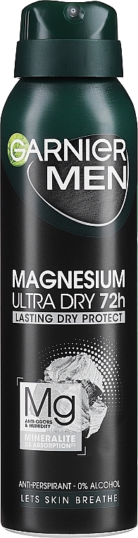 Deospray Antitranspirant - Garnier Mineral Men Mineral Magnesium Ultra-Dry Anti-Perspirant Spray — Bild N1