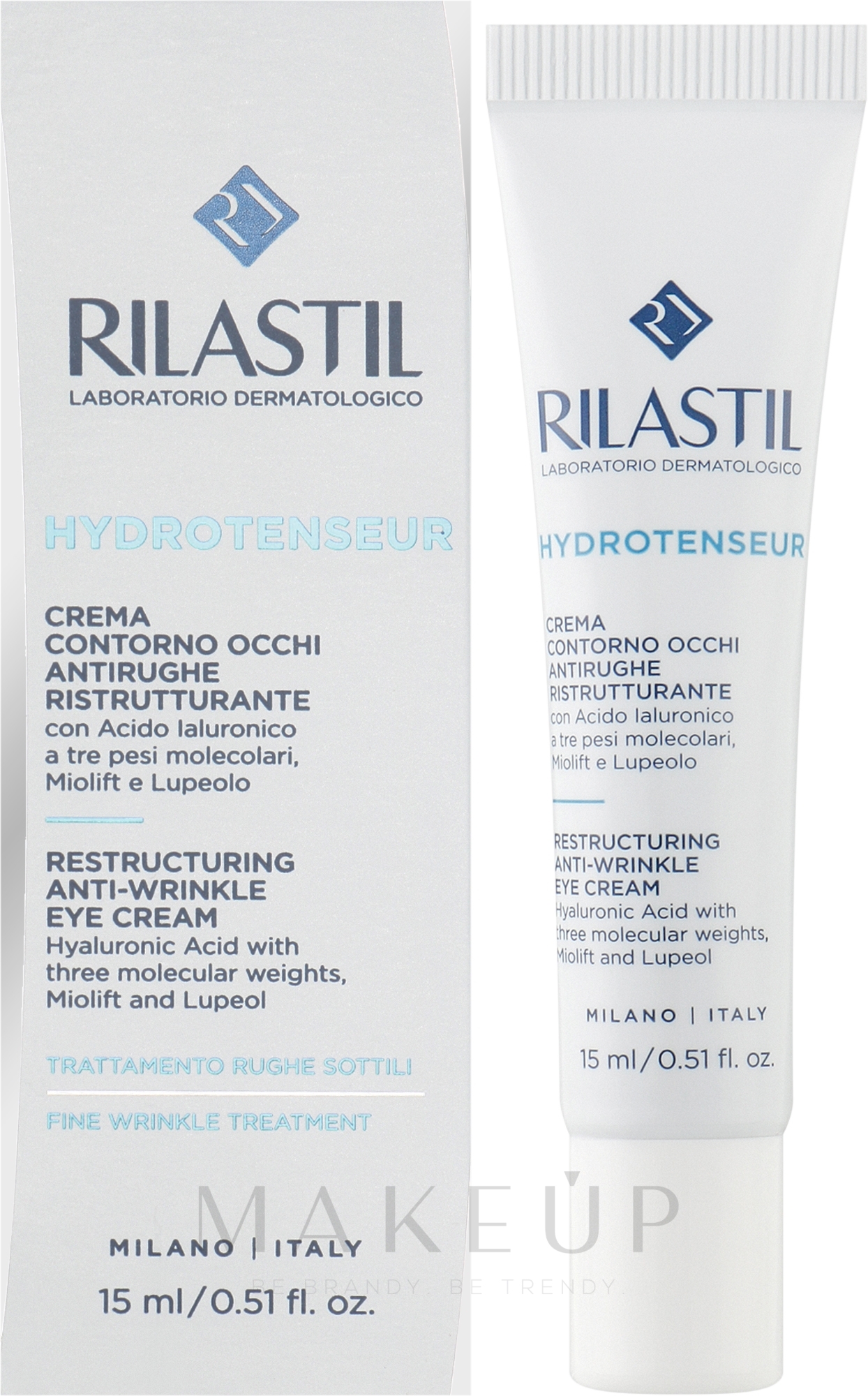 Revitalisierende Anti-Falten-Augenkonturcreme - Rilastil Hydrotenseur Restructuring Anti-wrinkle Eye Cream — Bild 15 ml