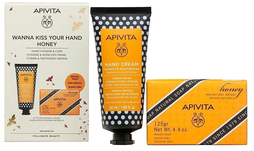 Set - Apivita Wanna Kiss Your Hand Honey (h/cr/50ml + soap/125g) — Bild N1