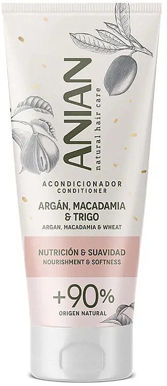 Conditioner für trockenes und strapaziertes Haar - Anian Natural Argan, Macadamia & Wheat Conditioner — Bild N1