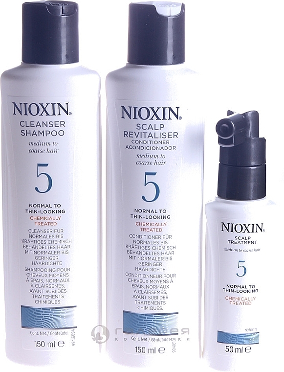 Nioxin Thinning Hair System 5 Starter Kit - Haarpflegeset (Shampoo/150ml + Haarspülung/150ml + Kopfhautmaske/50ml)