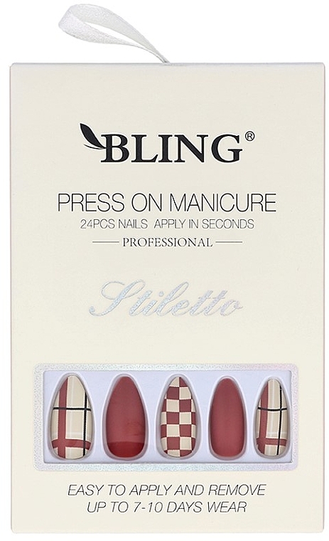 Künstliche Nägel Quadrate - Bling Press On Manicure — Bild N1