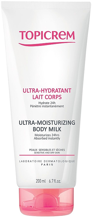 Ultra feuchtigkeitsspendende Körpermilch für empfindliche und trockene Haut - Topicrem Ultra Hydratante