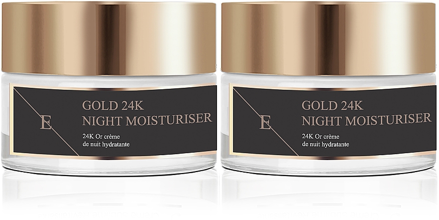 Gesichtspflegeset - Eclat Skin London 24k Gold Night Moisturiser Kit (Gesichtscreme 2x50ml) — Bild N1