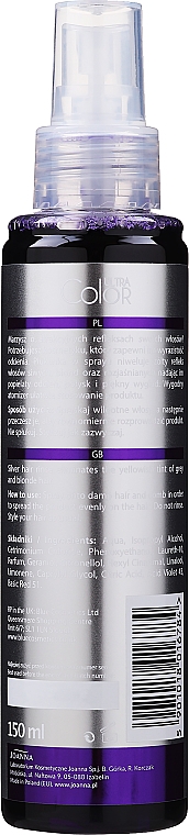 Silberne Tönungsspülung für graue, blonde und aufgehellte Haare - Joanna Ultra Color System Hair Spray Lotion — Foto N2