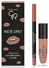Düfte, Parfümerie und Kosmetik Make-up Set (Lippenstift 5.5 ml + Lippenkonturenstift 1.6g) - Golden Rose Matte LipKit Warm Nude