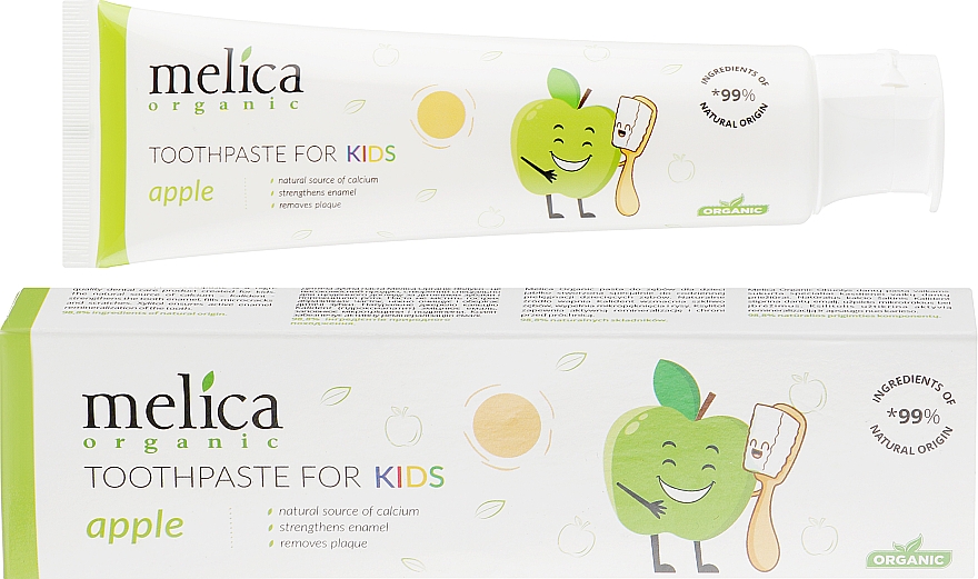 Kinder-Zahnpasta Apfel - Melica Organic Toothpaste For Kids Apple — Bild N1