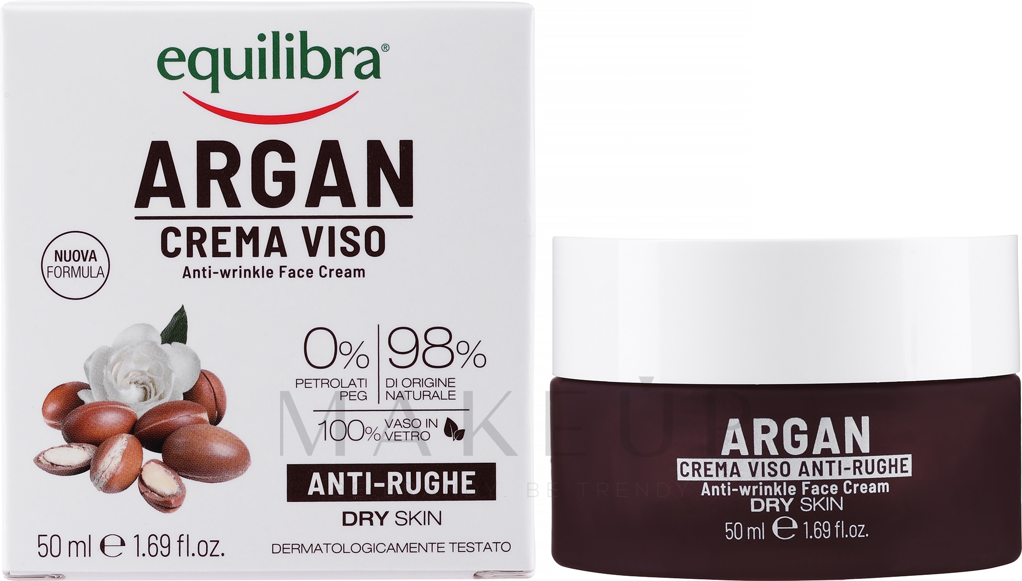Anti-Falten Gesichtscreme mit Hagebuttenöl und Hyaluronsäure - Equilibra Argan Cream — Foto 50 ml